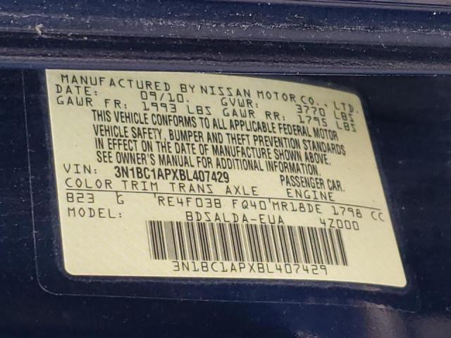 Photo 10 from auction – 2011 NISSAN VERSA S with VIN 3N1BC1APXBL407429