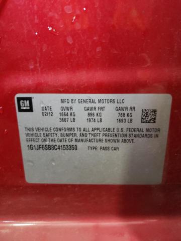 Photo 10 from auction – 2012 CHEVROLET SONIC LTZ with VIN 1G1JF6SB8C4153350