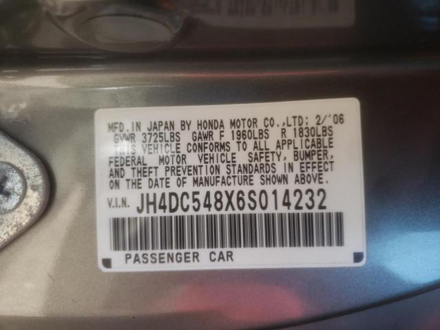 Photo 10 from auction – 2006 ACURA RSX with VIN JH4DC548X6S014232