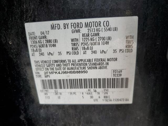 Photo 10 from auction – 2017 FORD EDGE SEL with VIN 2FMPK4J98HBB88950