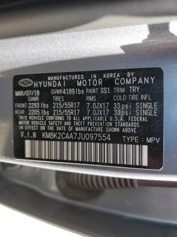 Photo 10 from auction – 2018 HYUNDAI KONA SEL with VIN KM8K2CAA7JU097554