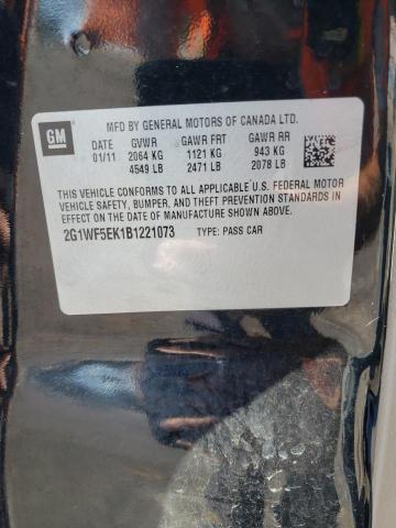 Photo 10 from auction – 2011 CHEVROLET IMPALA LS with VIN 2G1WF5EK1B1221073