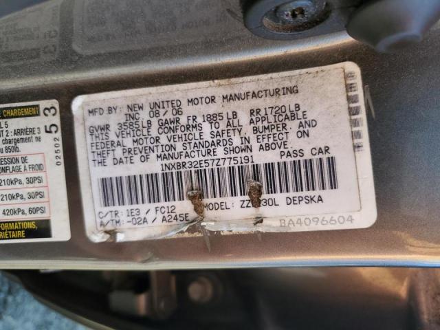 Photo 10 from auction – 2007 TOYOTA COROLLA CE with VIN 1NXBR32E57Z775191
