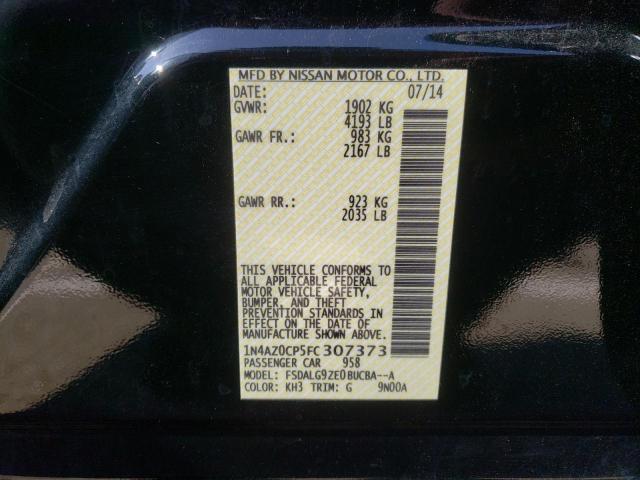 Photo 10 from auction – 2015 NISSAN LEAF S with VIN 1N4AZ0CP5FC307373