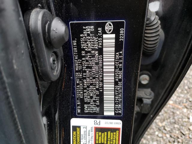 Photo 10 from auction – 2012 TOYOTA CAMRY BASE with VIN 4T1BF1FK2CU189605