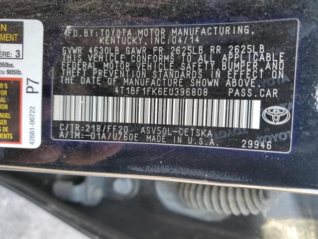 Photo 10 from auction – 2014 TOYOTA CAMRY L with VIN 4T1BF1FK6EU396808