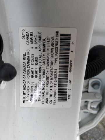 Photo 10 from auction – 2016 HONDA CIVIC EX with VIN 2HGFC1F31GH657244