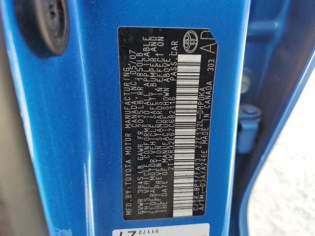 Photo 10 from auction – 2007 TOYOTA COROLLA MA with VIN 2T1KR32E67C682116