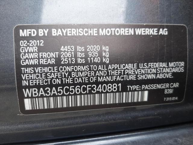 Photo 10 from auction – 2012 BMW 328 I with VIN WBA3A5C56CF340881