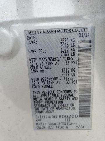 Photo 10 from auction – 2014 NISSAN ROGUE S with VIN 5N1AT2ML0EC800200