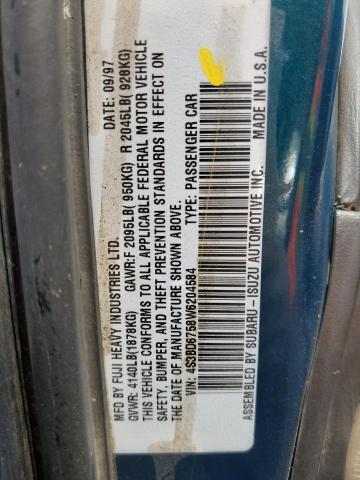 Photo 10 from auction – 1998 SUBARU LEGACY GT with VIN 4S3BD6758W6204584