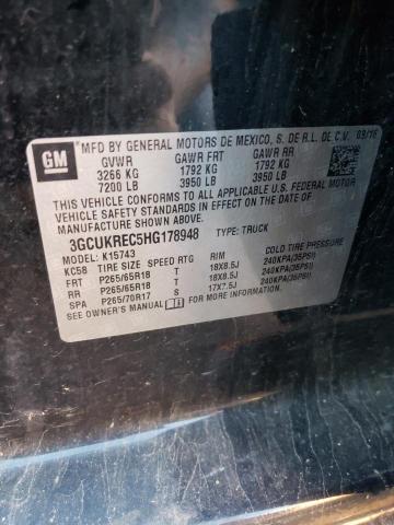 Photo 10 from auction – 2017 CHEVROLET SILVERADO with VIN 3GCUKREC5HG178948