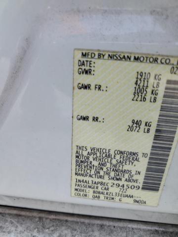Photo 10 from auction – 2014 NISSAN ALTIMA 2.5 with VIN 1N4AL3AP8EC294509