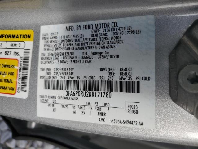Photo 10 from auction – 2019 FORD FUSION TIT with VIN 3FA6P0RU2KR121780