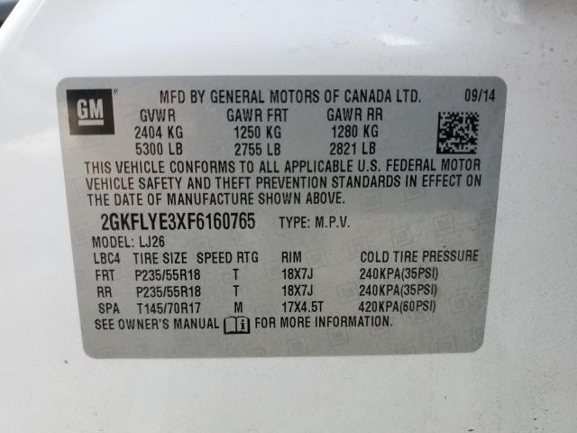 Photo 10 from auction – 2015 GMC TERRAIN SL with VIN 2GKFLYE3XF6160765