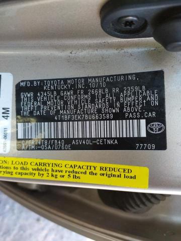 Photo 10 from auction – 2011 TOYOTA CAMRY BASE with VIN 4T1BF3EK7BU663589