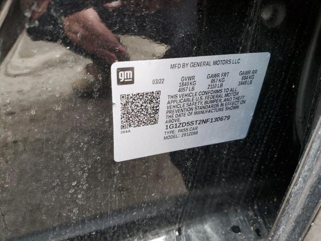 Photo 10 from auction – 2022 CHEVROLET MALIBU LT with VIN 1G1ZD5ST2NF130679