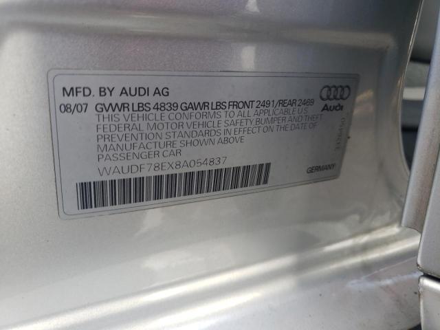 Photo 10 from auction – 2008 AUDI A4 2.0T QU with VIN WAUDF78EX8A054837