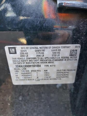 Photo 10 from auction – 2017 CHEVROLET EQUINOX LT with VIN 2GNALCEK8H1501054