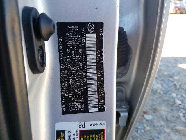 Photo 10 from auction – 2012 TOYOTA CAMRY SE with VIN 4T1BK1FK2CU502289