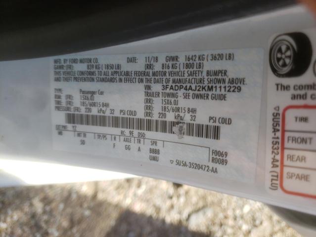Photo 10 from auction – 2019 FORD FIESTA S with VIN 3FADP4AJ2KM111229