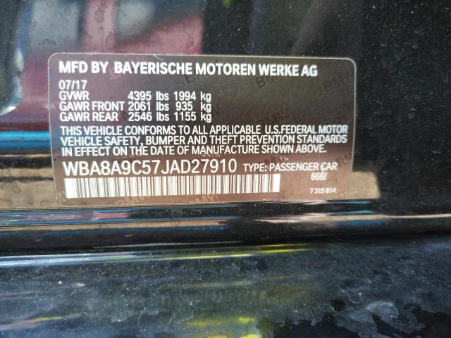 Photo 10 from auction – 2018 BMW 320 I with VIN WBA8A9C57JAD27910