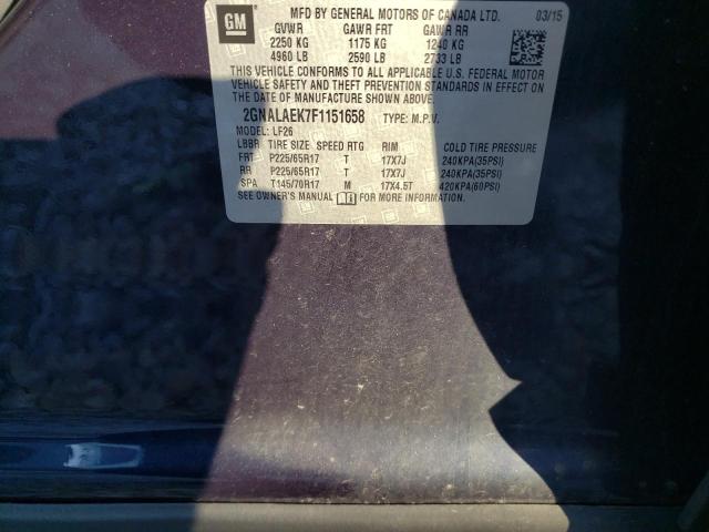 Photo 10 from auction – 2015 CHEVROLET EQUINOX LS with VIN 2GNALAEK7F1151658