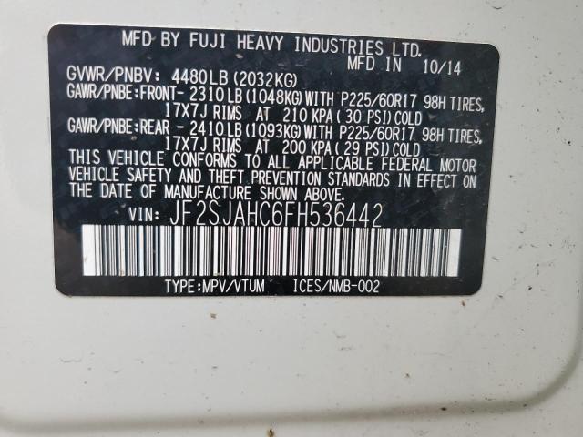 Photo 10 from auction – 2015 SUBARU FORESTER 2 with VIN JF2SJAHC6FH536442