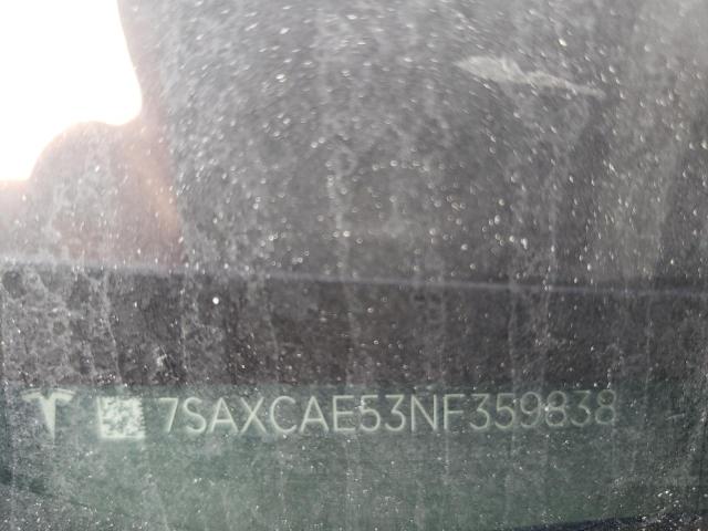 Photo 10 from auction – 2022 TESLA MODEL X with VIN 7SAXCAE53NF359838
