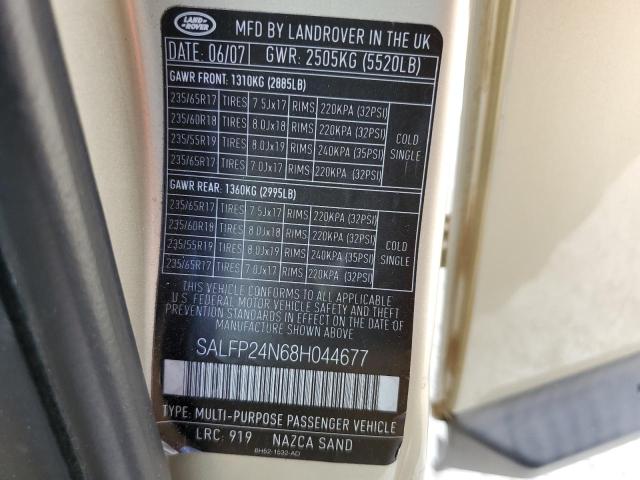 Photo 10 from auction – 2008 LAND ROVER LR2 SE with VIN SALFP24N68H044677