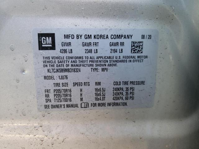 Photo 10 from auction – 2021 CHEVROLET TRAX LS with VIN KL7CJKSB9MB318324