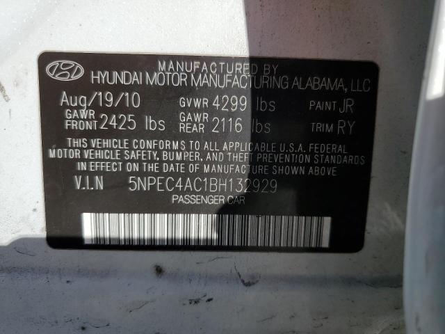 Photo 10 from auction – 2011 HYUNDAI SONATA SE with VIN 5NPEC4AC1BH132929