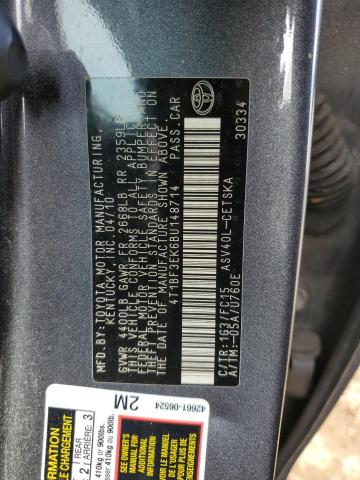Photo 10 from auction – 2011 TOYOTA CAMRY BASE with VIN 4T1BF3EK6BU148714
