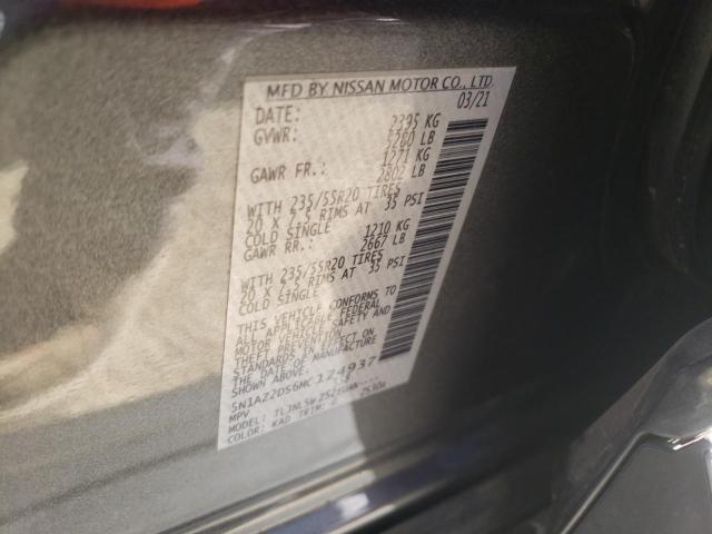 Photo 10 from auction – 2021 NISSAN MURANO PLA with VIN 5N1AZ2DS6MC124937