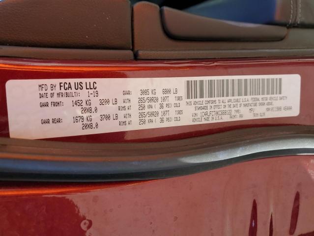 Photo 10 from auction – 2019 JEEP GRAND CHER with VIN 1C4RJFCT0KC668122