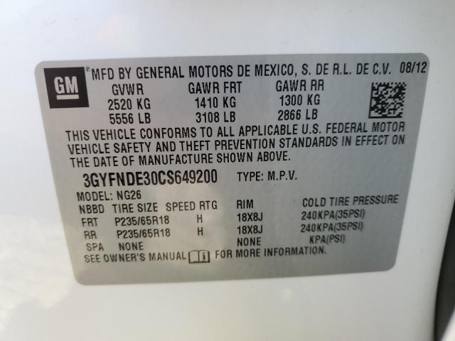 Photo 10 from auction – 2012 CADILLAC SRX LUXURY with VIN 3GYFNDE30CS649200