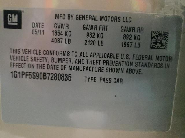 Photo 10 from auction – 2011 CHEVROLET CRUZE LT with VIN 1G1PF5S90B7280835