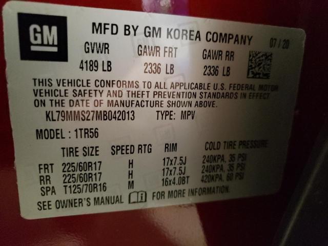 Photo 10 from auction – 2021 CHEVROLET TRAILBLAZE with VIN KL79MMS27MB042013