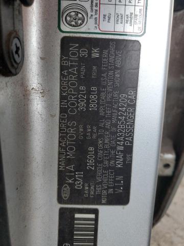 Photo 10 from auction – 2011 KIA FORTE SX with VIN KNAFW4A32B5424209