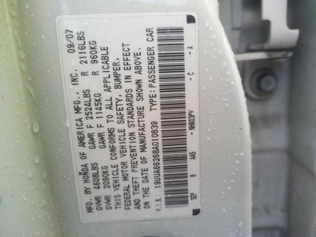 Photo 10 from auction – 2008 ACURA TL with VIN 19UUA66268A010839