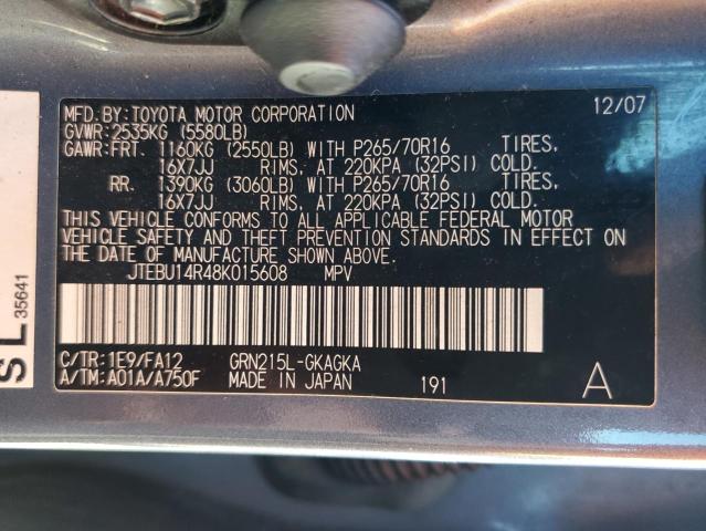 Photo 10 from auction – 2008 TOYOTA 4RUNNER SR with VIN JTEBU14R48K015608