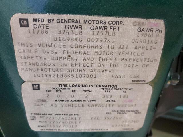 Photo 10 from auction – 1989 CHEVROLET CORVETTE with VIN 1G1YY2188K5107808