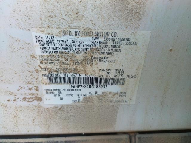 Photo 10 from auction – 2013 FORD TAURUS SEL with VIN 1FAHP2E84DG183933
