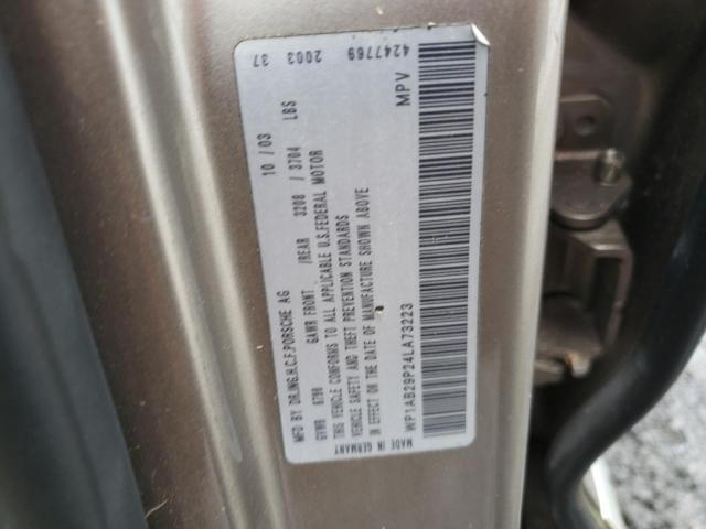 Photo 10 from auction – 2004 PORSCHE CAYENNE S with VIN WP1AB29P24LA73223