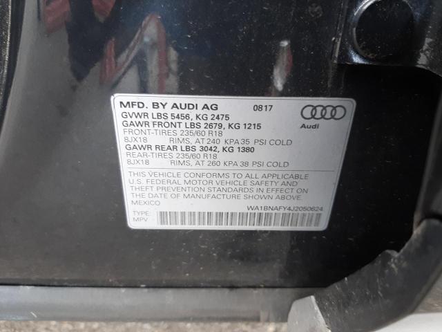 Photo 10 from auction – 2018 AUDI Q5 PREMIUM with VIN WA1BNAFY4J2050624