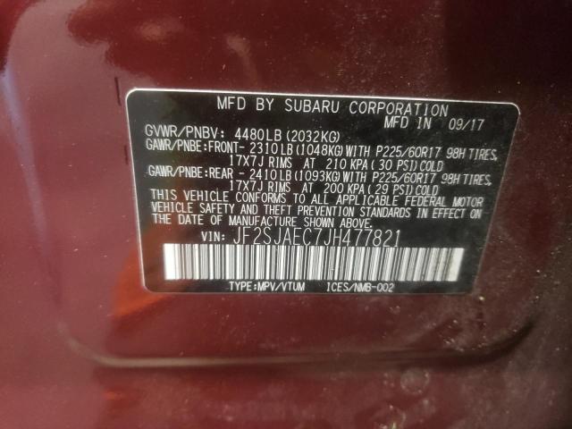 Photo 10 from auction – 2018 SUBARU FORESTER 2 with VIN JF2SJAEC7JH477821
