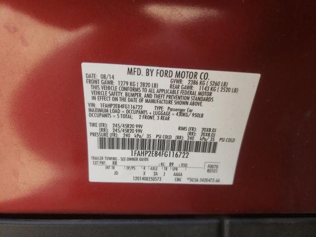Photo 10 from auction – 2015 FORD TAURUS SEL with VIN 1FAHP2E84FG116722
