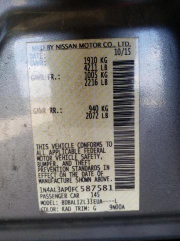 Photo 10 from auction – 2015 NISSAN ALTIMA 2.5 with VIN 1N4AL3AP0FC587581