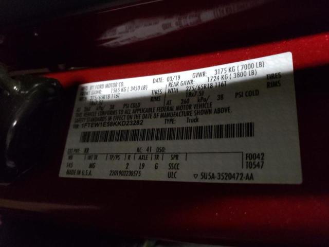 Photo 10 from auction – 2019 FORD F150 SUPER with VIN 1FTEW1E58KKD23282