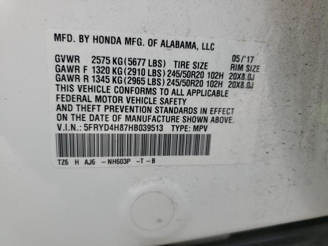 Photo 10 from auction – 2017 ACURA MDX ADVANC with VIN 5FRYD4H87HB039513